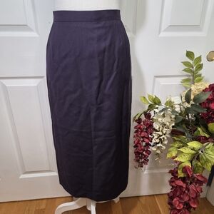 VTG Rene Pontier Paris New York Pensil Skirt Sz8 Deep Purple Wool